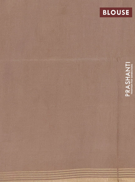 Semi bamboo saree pastel pink with stripes pattern and zari woven border