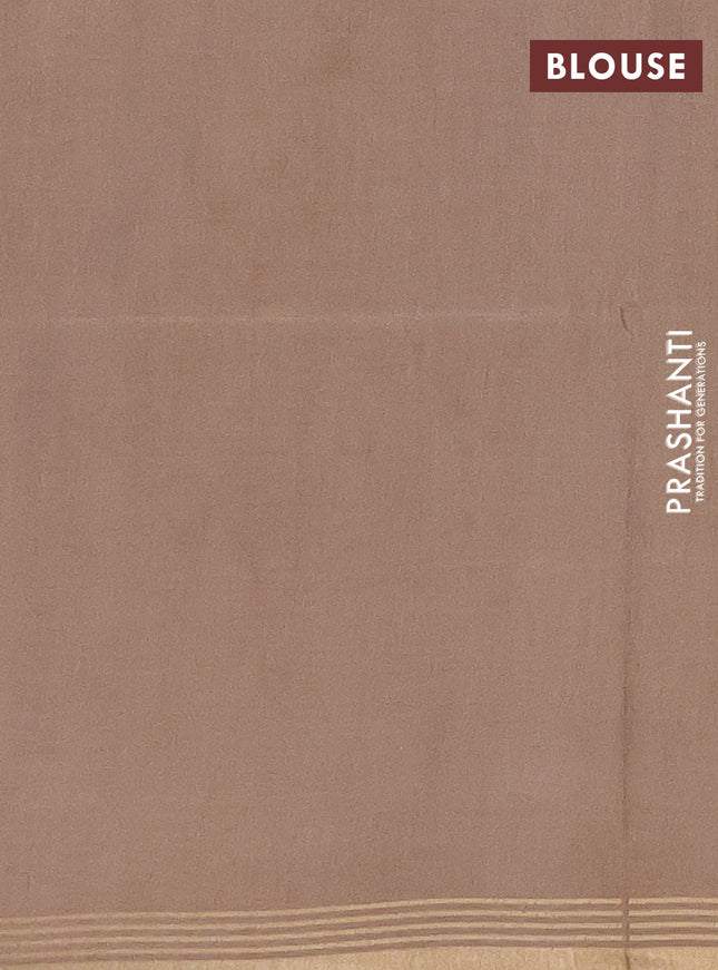 Semi bamboo saree pastel pink with stripes pattern and zari woven border