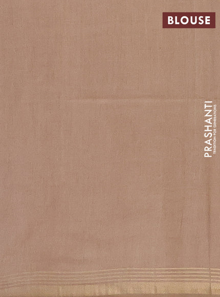 Semi bamboo saree red with stripes pattern and zari woven border