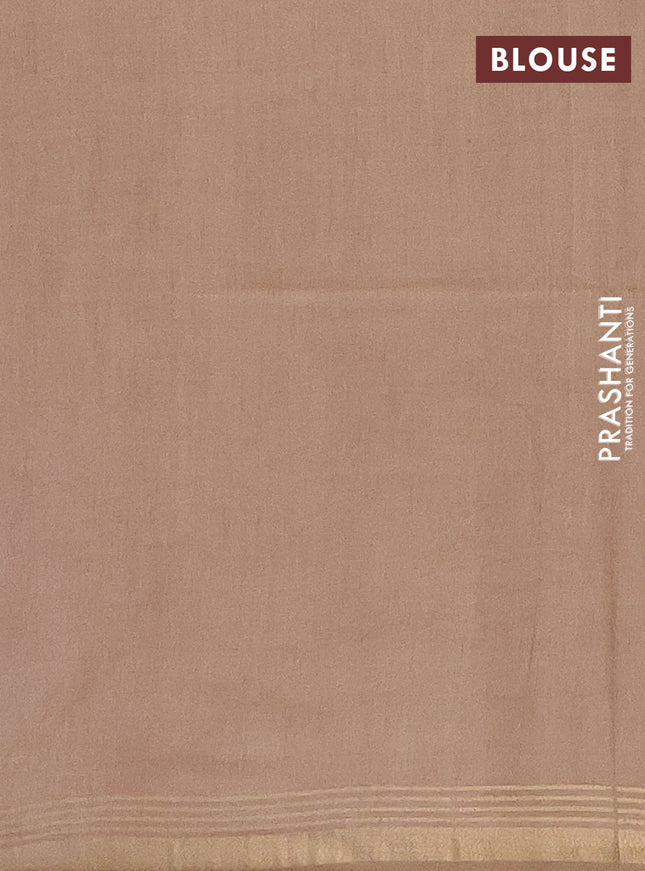 Semi bamboo saree red with stripes pattern and zari woven border