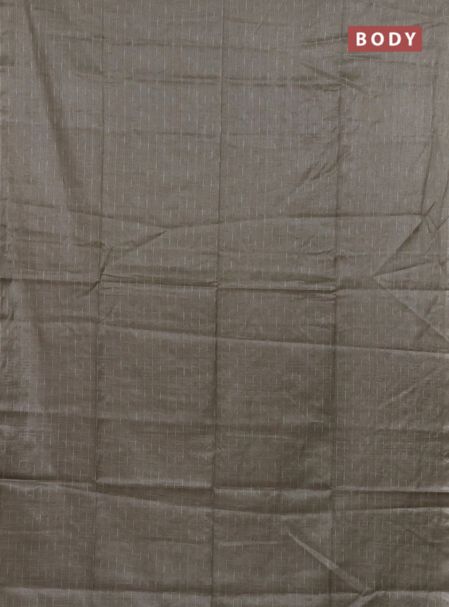 Semi bamboo tissue saree pastel green with allover thread weaves in borderless style