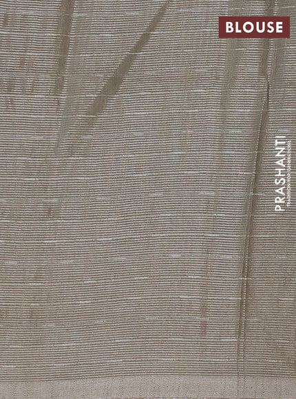 Semi bamboo tissue saree pastel green with allover thread weaves in borderless style