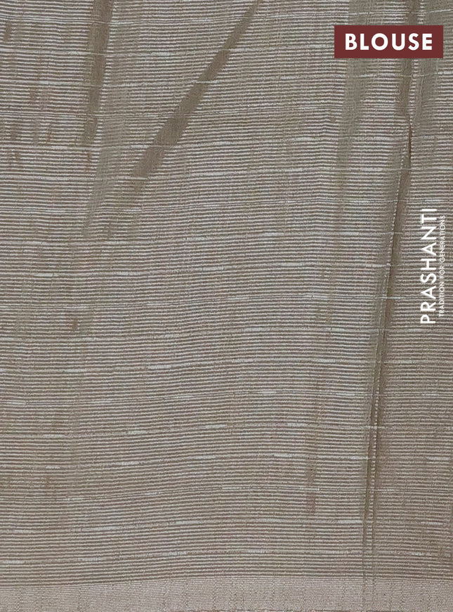 Semi bamboo tissue saree pastel green with allover thread weaves in borderless style