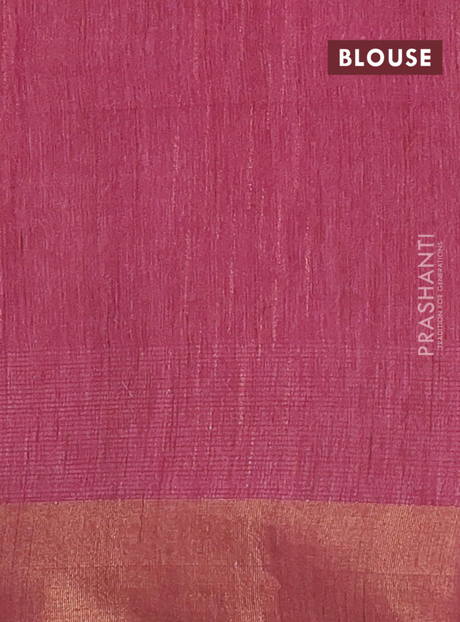 Semi bamboo saree maroon with thread weaves and zari woven border