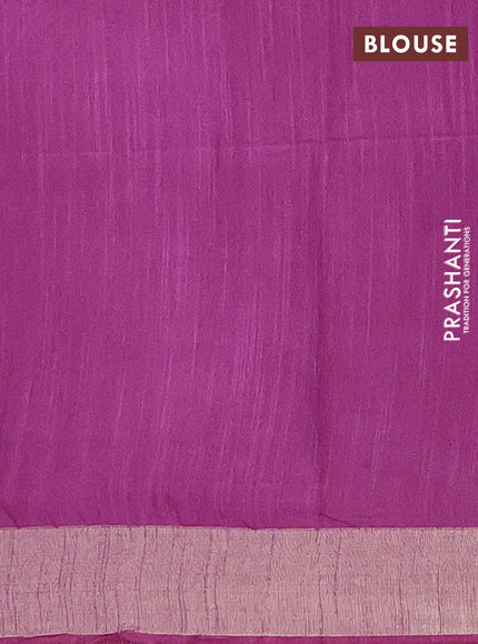 Semi bamboo saree purple with zari weaves and zari woven border