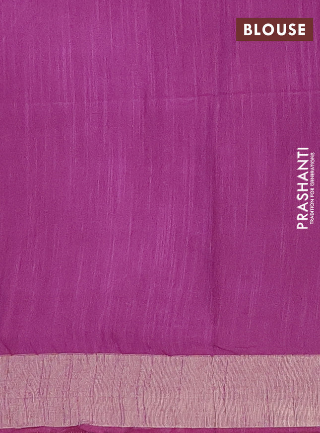 Semi bamboo saree purple with zari weaves and zari woven border