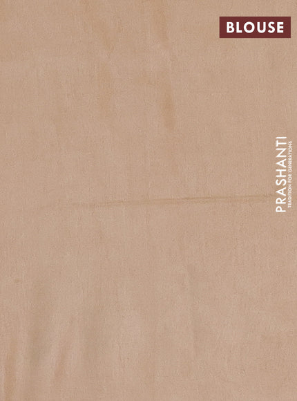 Semi bamboo saree sandal with silver & copper zari buttas in borderless style