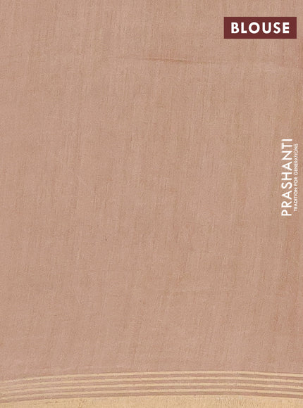 Semi bamboo saree pastel pink and and stripes pattern and zari woven border