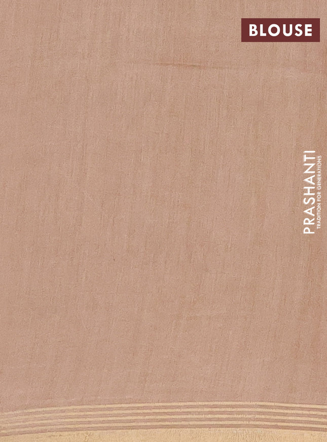 Semi bamboo saree pastel pink and and stripes pattern and zari woven border