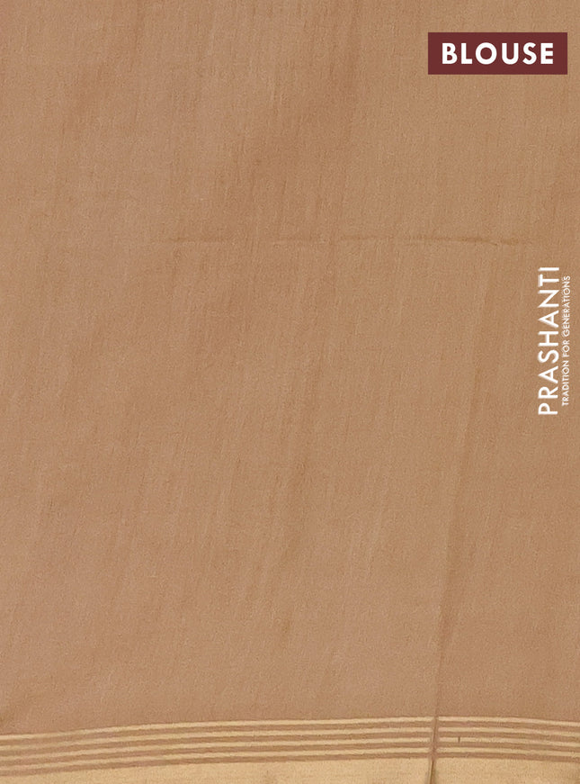 Semi bamboo saree red and sandal and stripes pattern and zari woven border