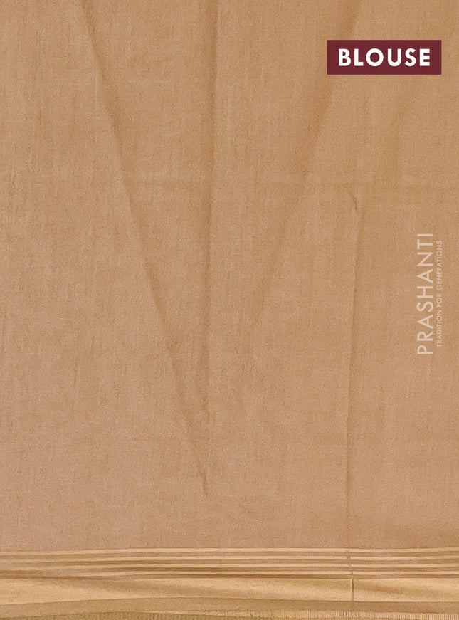 Semi bamboo saree deep wine shade and and stripes pattern and zari woven border