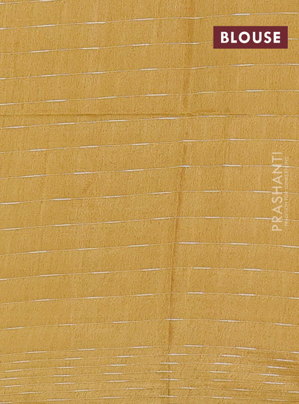 Semi bamboo saree mustard yellow with allover thread weaves and woven border