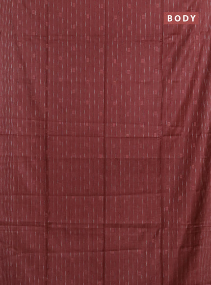 Semi bamboo saree maroon with allover thread weaves and woven border