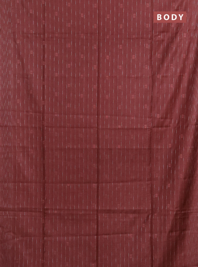 Semi bamboo saree maroon with allover thread weaves and woven border