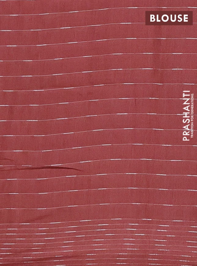 Semi bamboo saree maroon with allover thread weaves and woven border