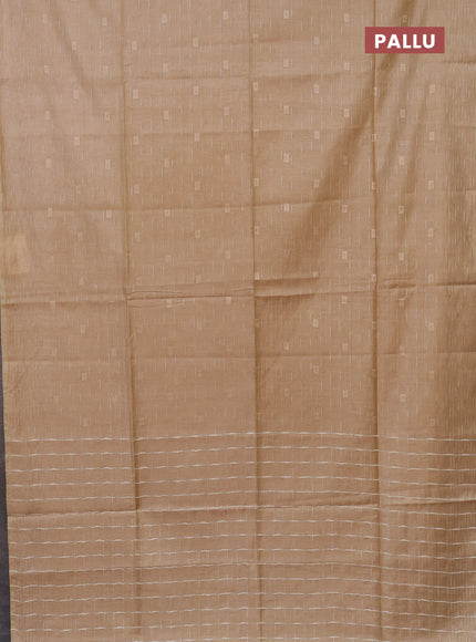 Semi bamboo saree sandal with allover thread weaves and woven border