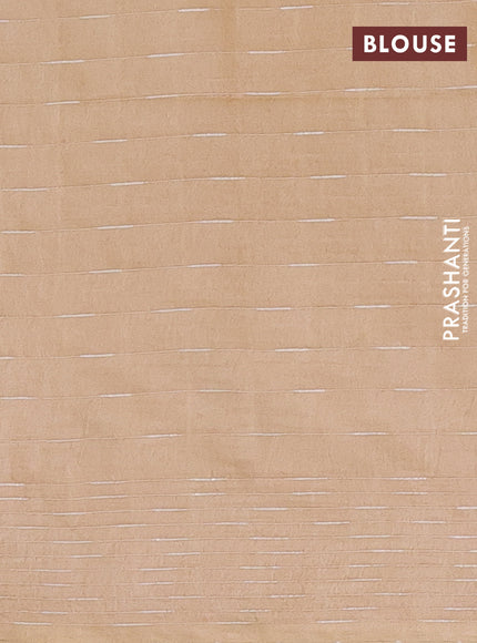 Semi bamboo saree sandal with allover thread weaves and woven border