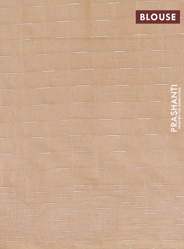 Semi bamboo saree sandal with allover thread weaves and woven border