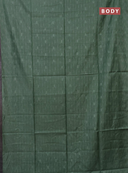 Semi bamboo saree pastel green with allover thread weaves and woven border