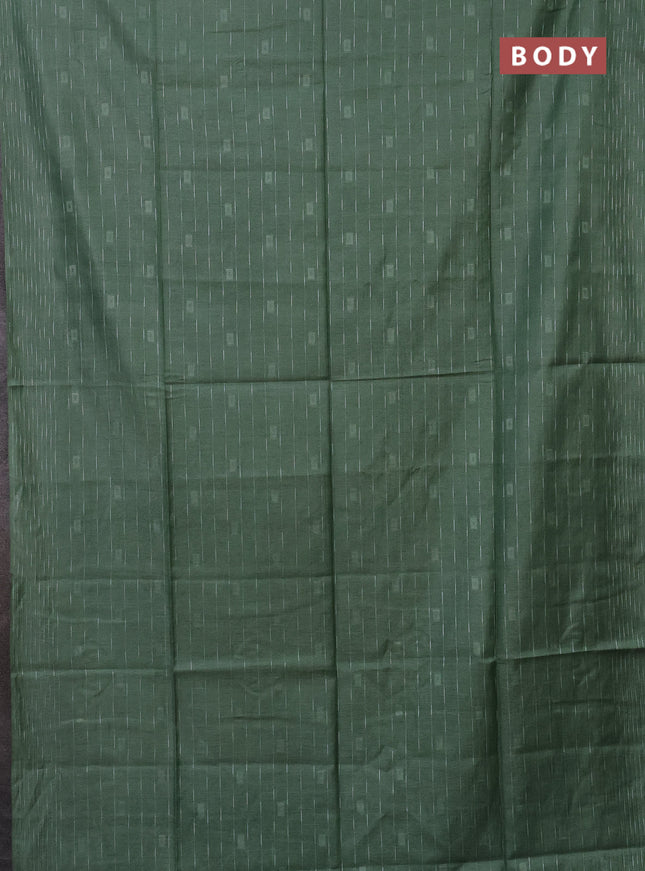 Semi bamboo saree pastel green with allover thread weaves and woven border