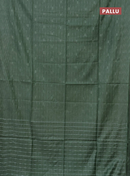 Semi bamboo saree pastel green with allover thread weaves and woven border