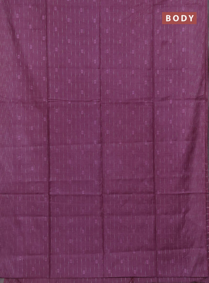 Semi bamboo saree mauve pink with allover thread weaves and woven border