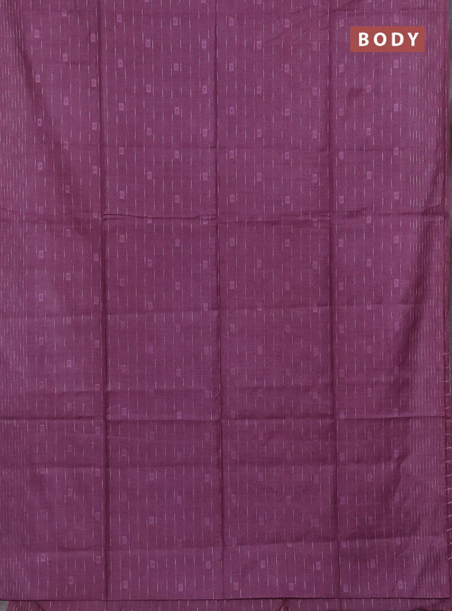 Semi bamboo saree mauve pink with allover thread weaves and woven border