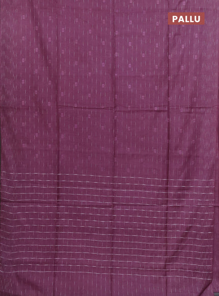 Semi bamboo saree mauve pink with allover thread weaves and woven border