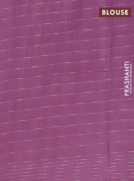 Semi bamboo saree mauve pink with allover thread weaves and woven border