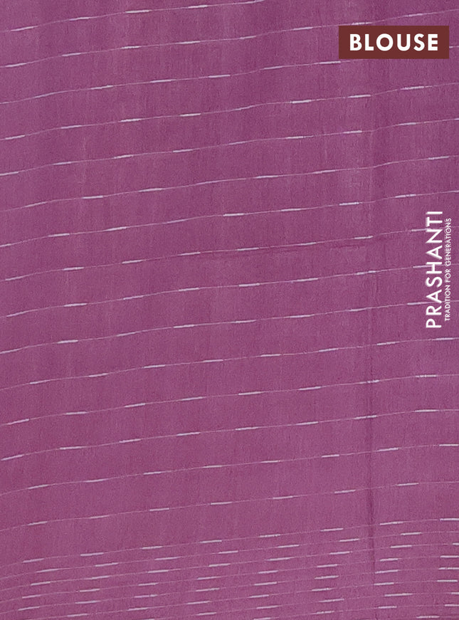 Semi bamboo saree mauve pink with allover thread weaves and woven border