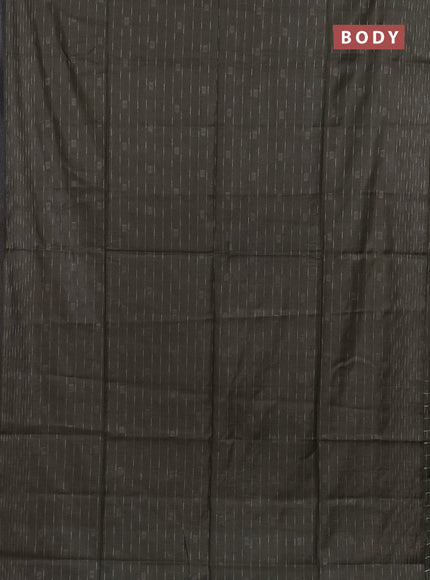 Semi bamboo saree military green with allover thread weaves and woven border