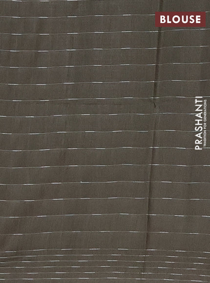 Semi bamboo saree military green with allover thread weaves and woven border