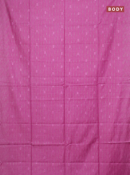 Semi bamboo saree light pink with allover thread weaves and woven border