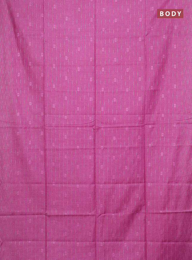Semi bamboo saree light pink with allover thread weaves and woven border
