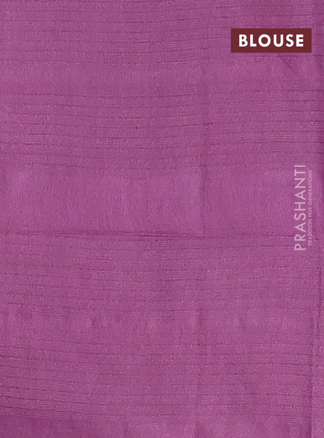 Semi bamboo saree purple with allover thread weaves in borderless style