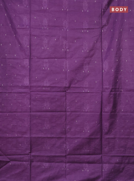 Semi bamboo saree lavender with thread & zari woven buttas in borderless style