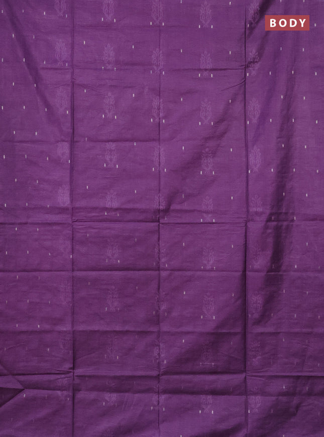 Semi bamboo saree lavender with thread & zari woven buttas in borderless style