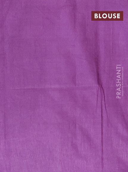 Semi bamboo saree lavender with thread & zari woven buttas in borderless style