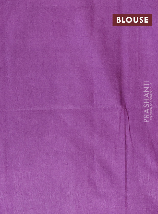 Semi bamboo saree lavender with thread & zari woven buttas in borderless style