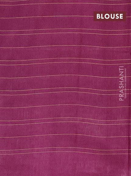 Semi bamboo saree wine shade with allover thread weaves in borderless style