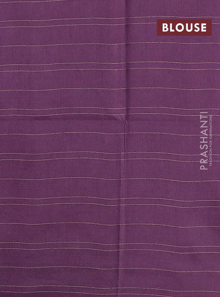 Semi bamboo saree lavender with allover thread weaves in borderless style