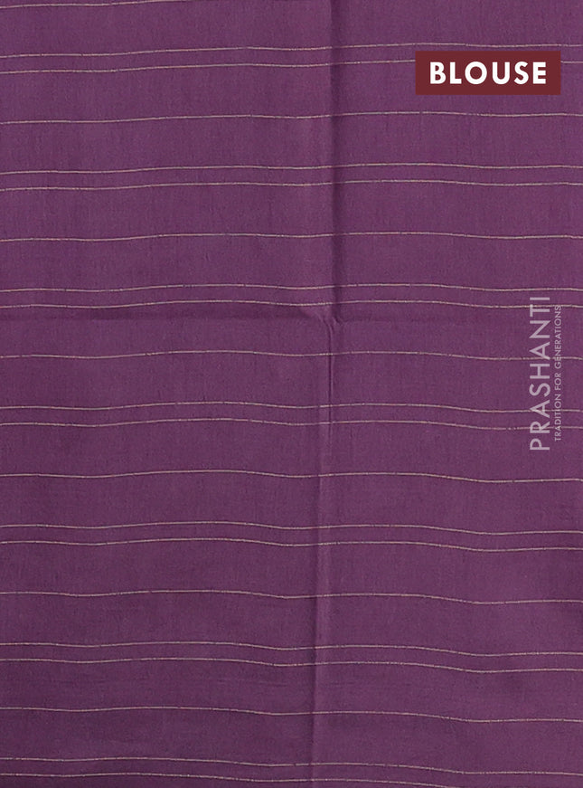 Semi bamboo saree lavender with allover thread weaves in borderless style