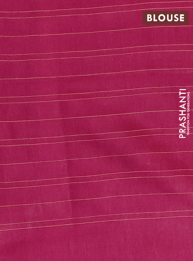 Semi bamboo saree magenta pink with allover thread weaves in borderless style