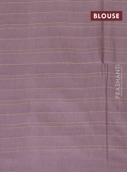 Semi bamboo saree brown shade with allover thread weaves in borderless style