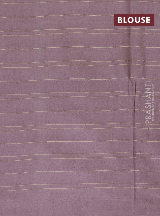 Semi bamboo saree brown shade with allover thread weaves in borderless style