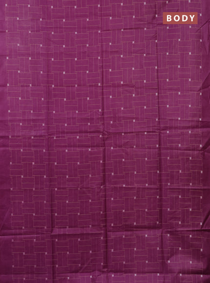 Semi bamboo saree magenta pink with allover thread weaves in borderless style