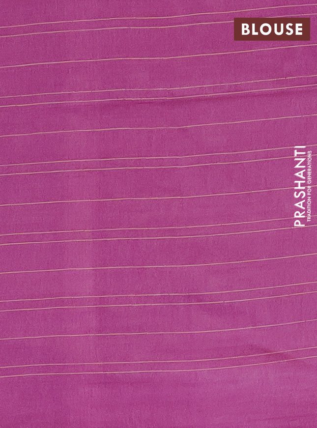 Semi bamboo saree magenta pink with allover thread weaves in borderless style