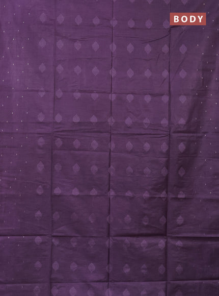 Semi bamboo saree lavender with woven buttas and zari woven butta border