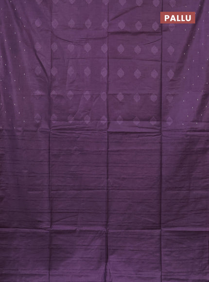 Semi bamboo saree lavender with woven buttas and zari woven butta border