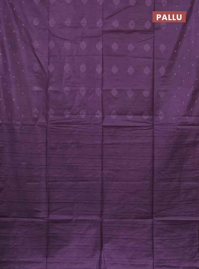 Semi bamboo saree lavender with woven buttas and zari woven butta border